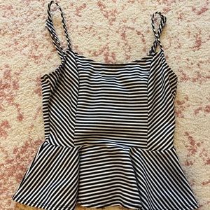 Black and white peplum top